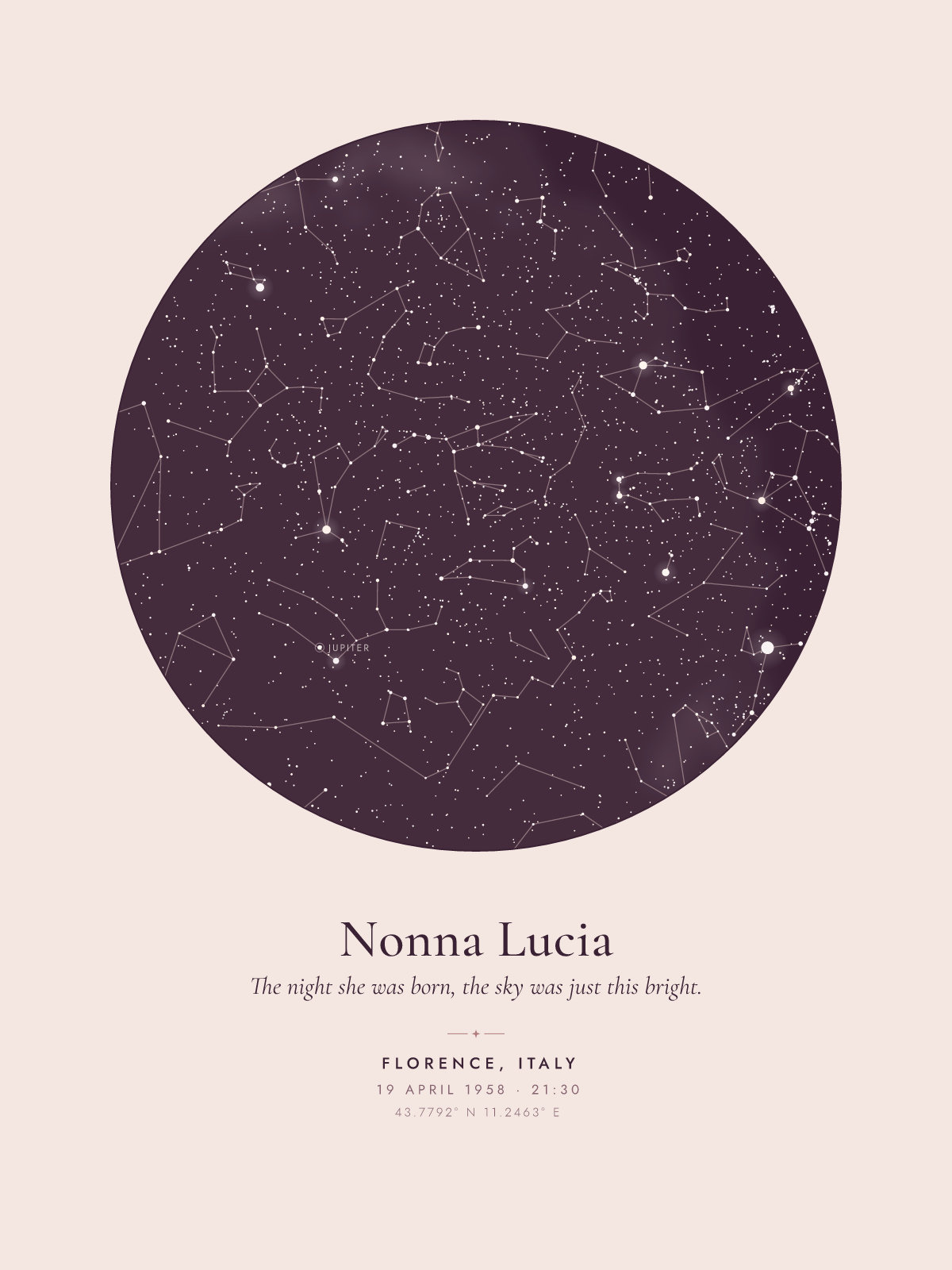 Blush star map: Nonna Lucia